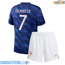 Camisa de time de futebol França Ousmane Dembele #7 Replicas 1º Equipamento Infantil Mundo 2026 Manga Curta (+ Calças curtas)